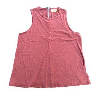 AG Adriano Goldschmied Women's Linen/Cotton Tank Top Mauve Pink, Size L NWOT